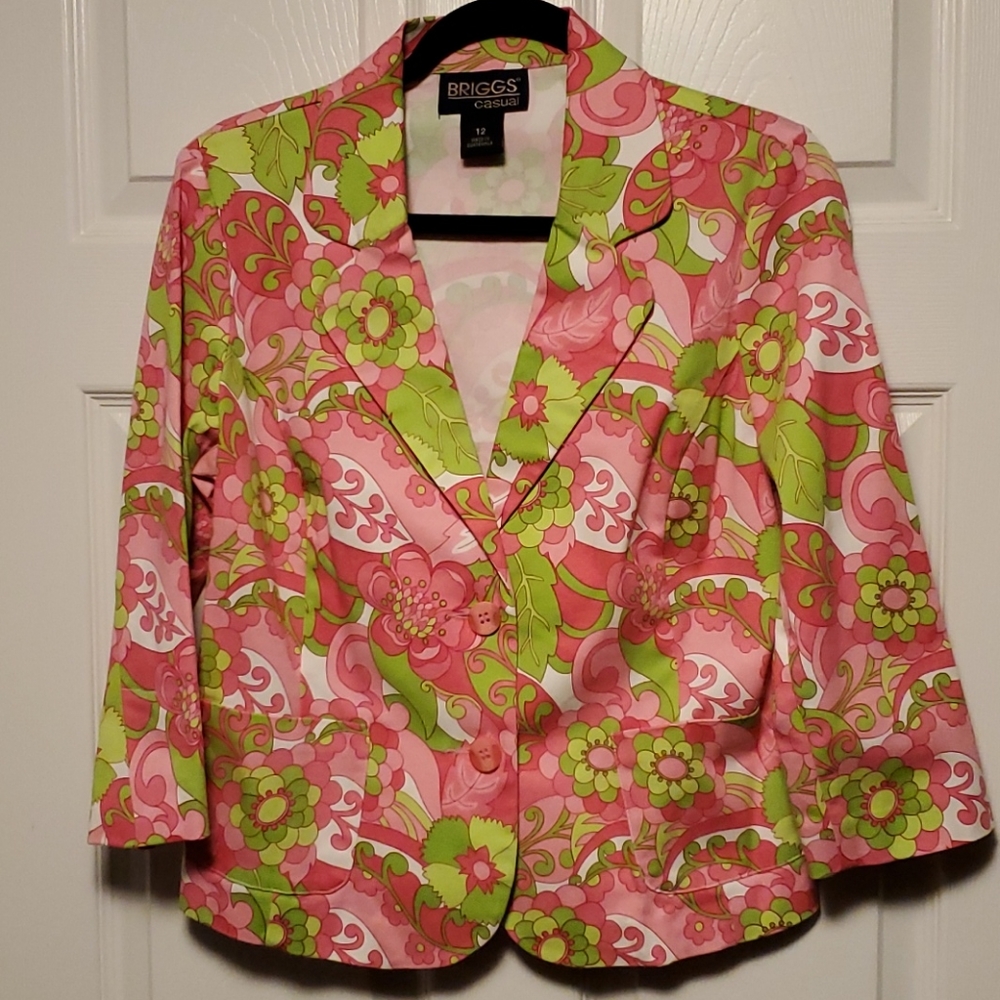 Briggs Pink and Green Floral Jacket